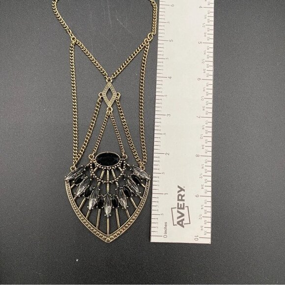 BCBGeneration NWT Tribal Black and Grey Statement Necklace - Picture 7 of 17
